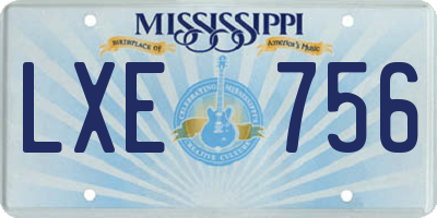 MS license plate LXE756