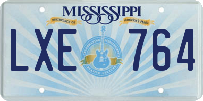 MS license plate LXE764