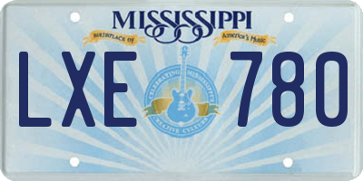 MS license plate LXE780