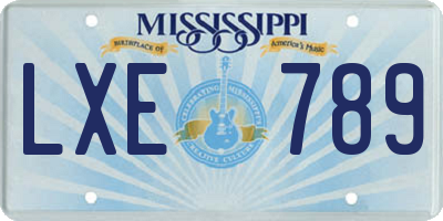MS license plate LXE789