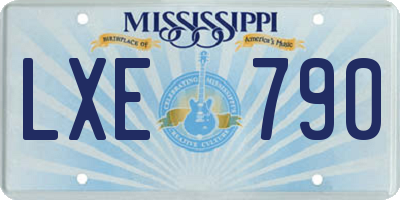 MS license plate LXE790