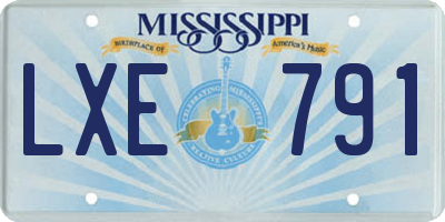 MS license plate LXE791