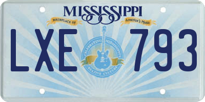 MS license plate LXE793
