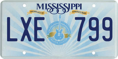 MS license plate LXE799