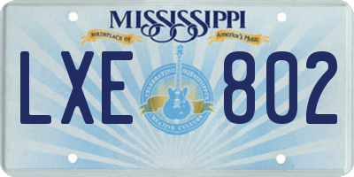 MS license plate LXE802