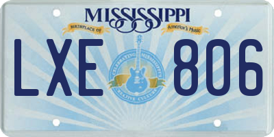 MS license plate LXE806