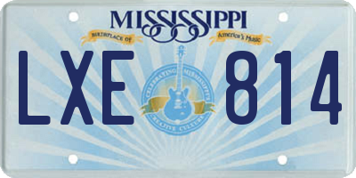 MS license plate LXE814