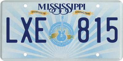 MS license plate LXE815