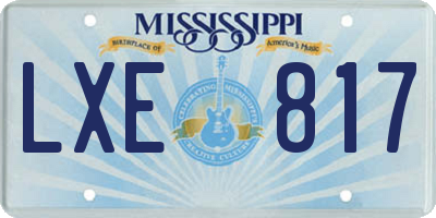 MS license plate LXE817