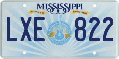 MS license plate LXE822