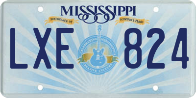 MS license plate LXE824