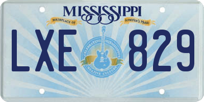 MS license plate LXE829