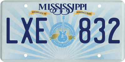 MS license plate LXE832
