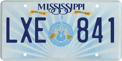 MS license plate LXE841