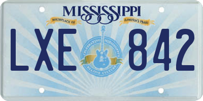 MS license plate LXE842
