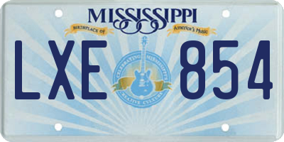 MS license plate LXE854