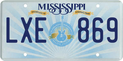 MS license plate LXE869