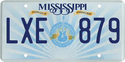 MS license plate LXE879