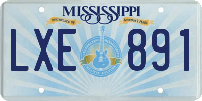 MS license plate LXE891