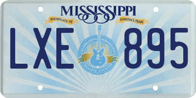 MS license plate LXE895
