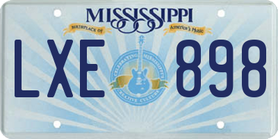 MS license plate LXE898
