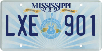 MS license plate LXE901