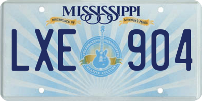 MS license plate LXE904