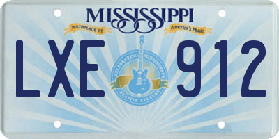 MS license plate LXE912