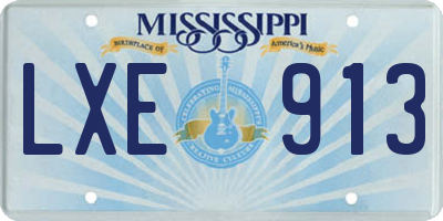 MS license plate LXE913