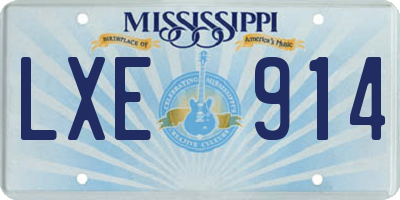 MS license plate LXE914
