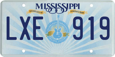 MS license plate LXE919