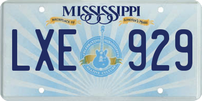 MS license plate LXE929