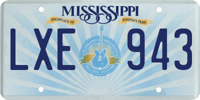 MS license plate LXE943