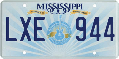 MS license plate LXE944