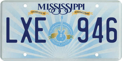 MS license plate LXE946
