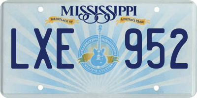 MS license plate LXE952
