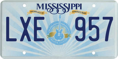 MS license plate LXE957