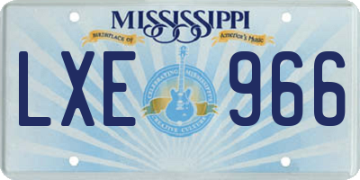 MS license plate LXE966