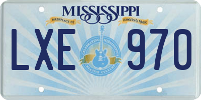 MS license plate LXE970