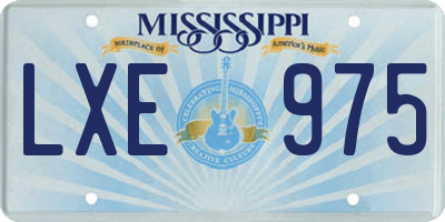 MS license plate LXE975