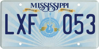 MS license plate LXF053
