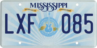 MS license plate LXF085