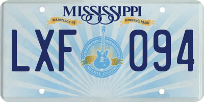 MS license plate LXF094