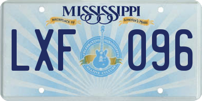MS license plate LXF096