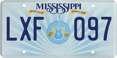 MS license plate LXF097