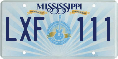 MS license plate LXF111