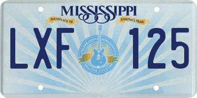 MS license plate LXF125