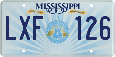 MS license plate LXF126