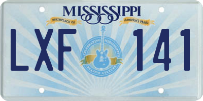 MS license plate LXF141
