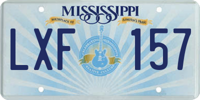 MS license plate LXF157